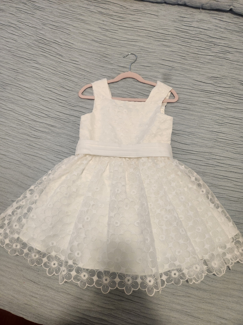 Jessica Simpson Ivory Floral Lace Girls' Party Dress